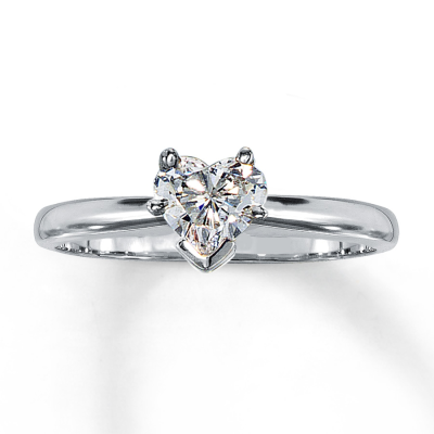 Kalp Kesim Pırlanta Altın Tektaş Yüzük