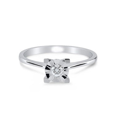 Pırlanta 0.07 Karat Efektli Tektaş Yüzük