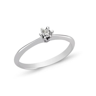 Pırlanta Altın 0,09 Karat Tektaş Yüzük