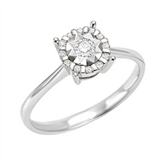 Pırlanta Altın 1 Karat Görünümlü Tektaş Effect Yüzük